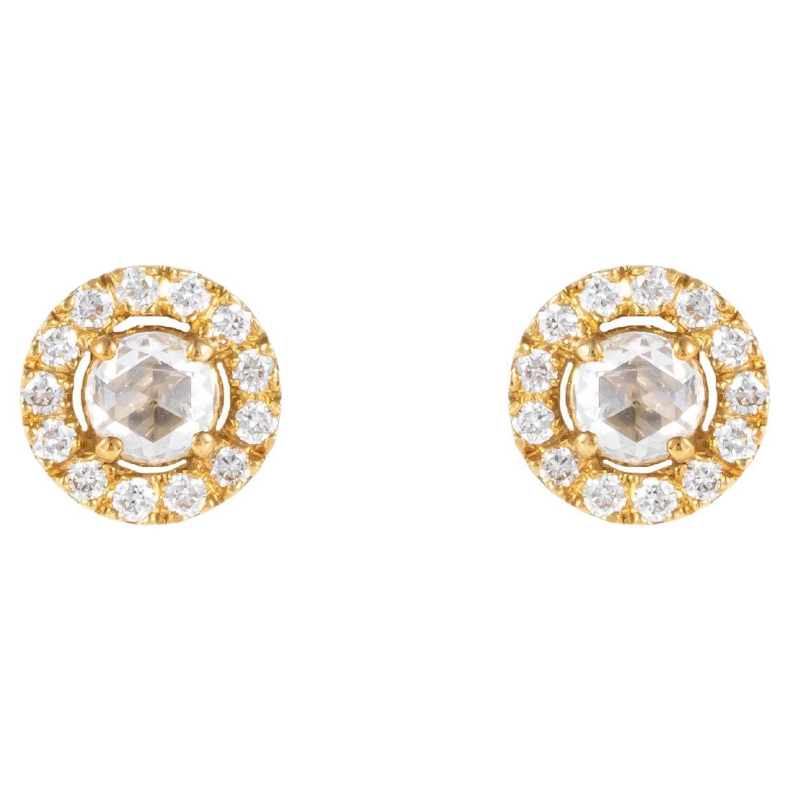 Orecchini con diamante in oro 18 carati da 0,74 carati in vendita