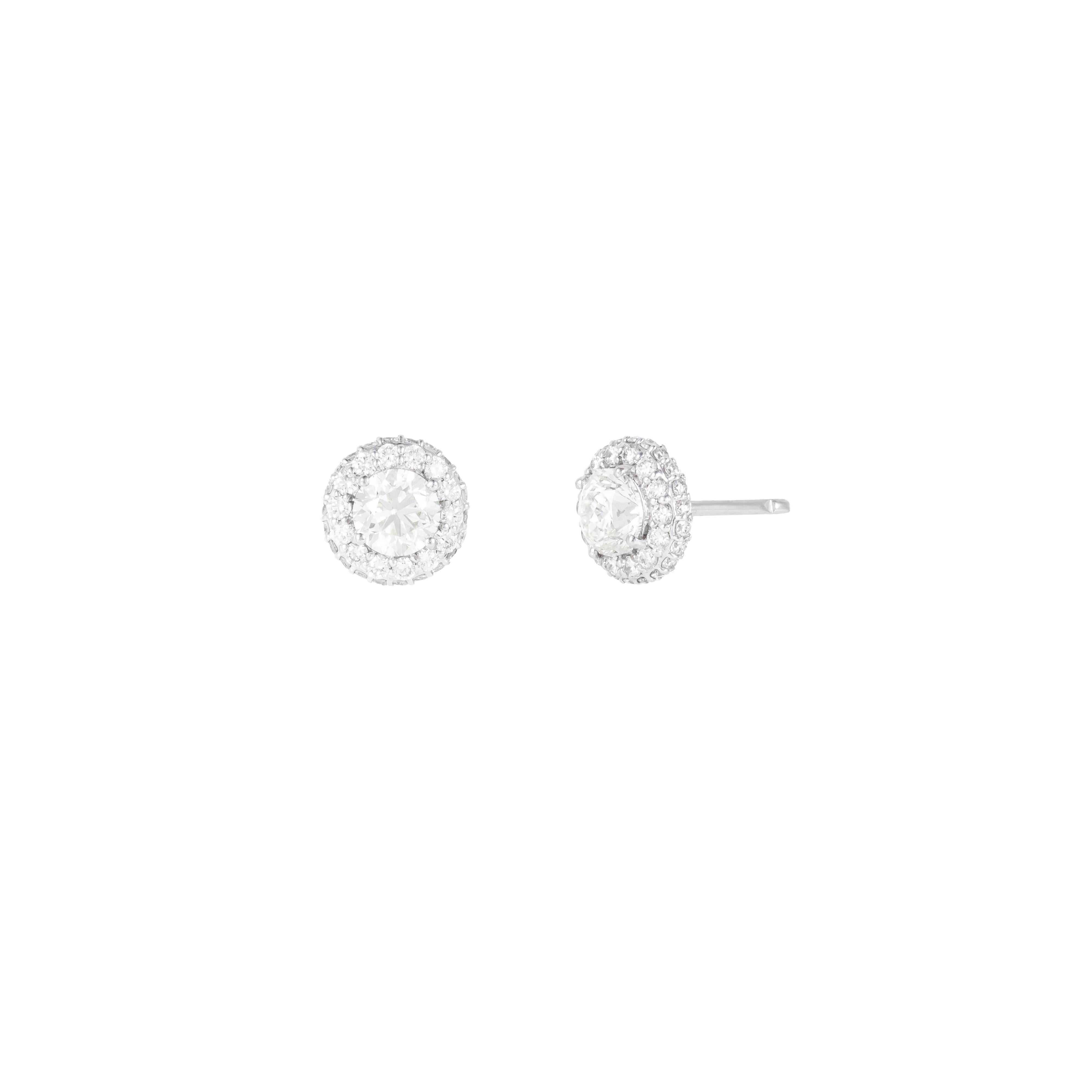 Taglio brillante Orecchini in oro 18 carati con diamante da 2,15 carati in vendita