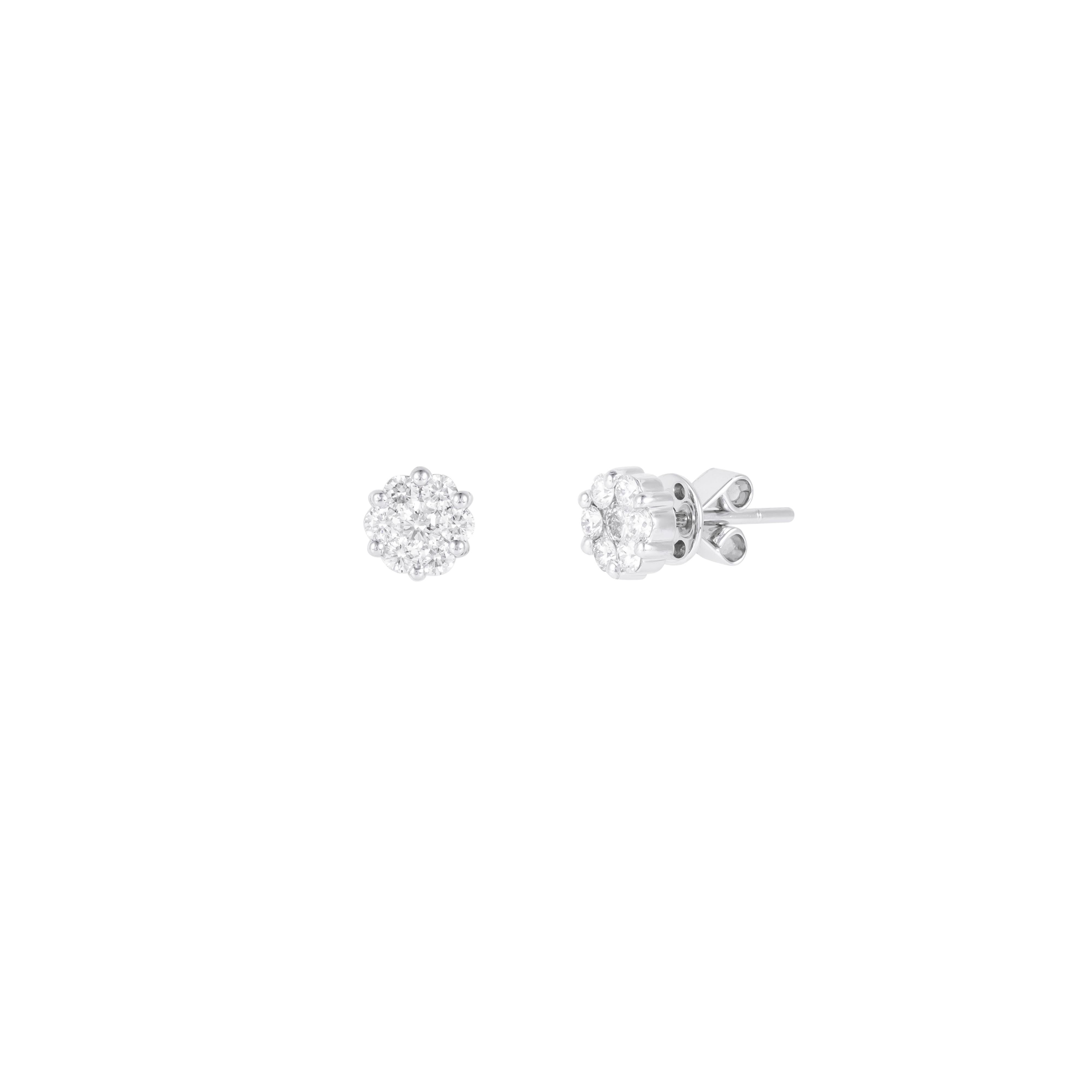 Contemporain Boucles d'oreilles en or 18 carats 0,67 carat diamant en vente