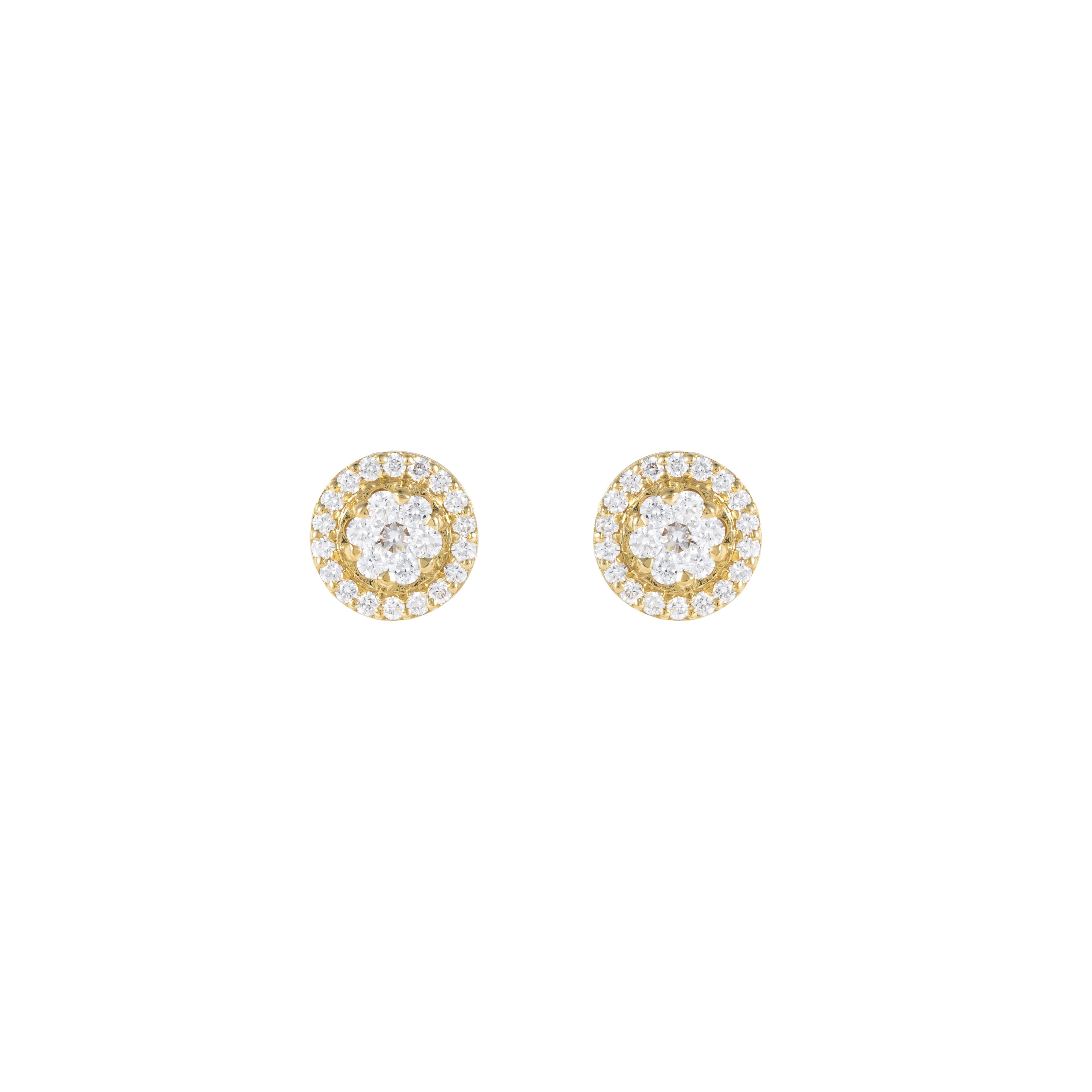 Orecchini con diamante in oro 18 carati da 0,93 carati in vendita