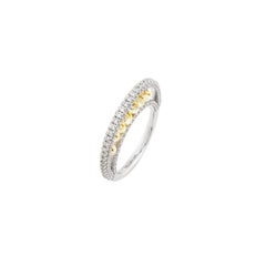 Modern 2.39 Carat Yellow Briolette Diamond Dangle Ring 18K White Gold Pave Set