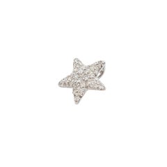 Dainty Celestial Domed Star Pavé 0.30 Carat Diamond Pendant Charm 18K White Gold