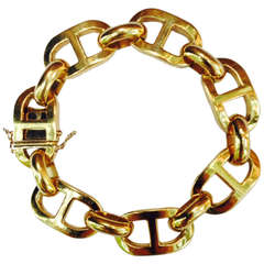 1960's TIFFANY & CO. Gold Open Link Flexible Gentlemens Bracelet