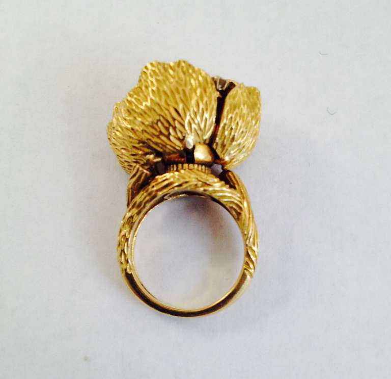 Women's Tremblant Diamond Gold Moveable Flower Ring
