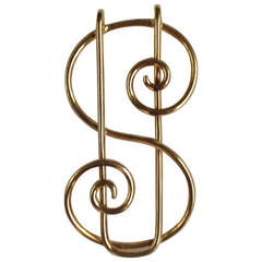 1940's Whimisical Gold Dollar Sign Money Clip