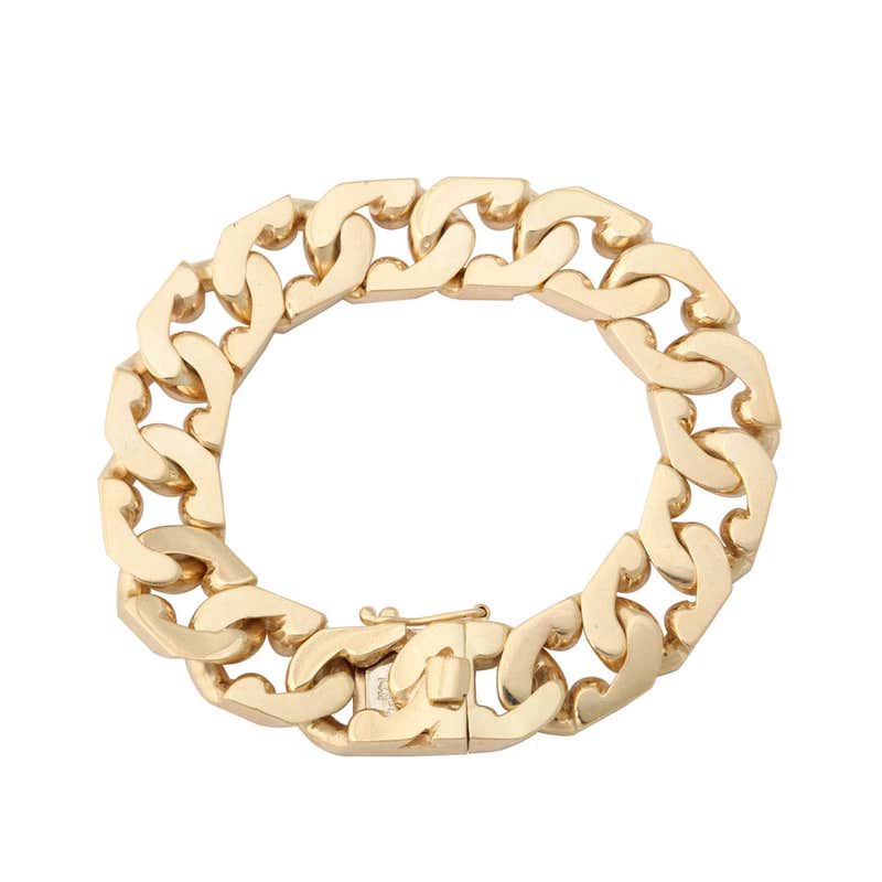 1940s Tiffany and Co. High Polish Jagged Curb Open Link Flexible Gold ...