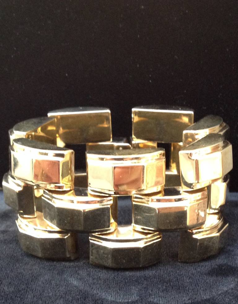Tiffany & Co. Retro Gold Tank Bracelet In Good Condition In New York, NY