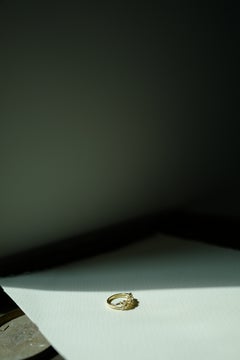 Marquise Leaf Diamond Band Solid Gold, HN Jewelry Unique Stacking Wedding Band