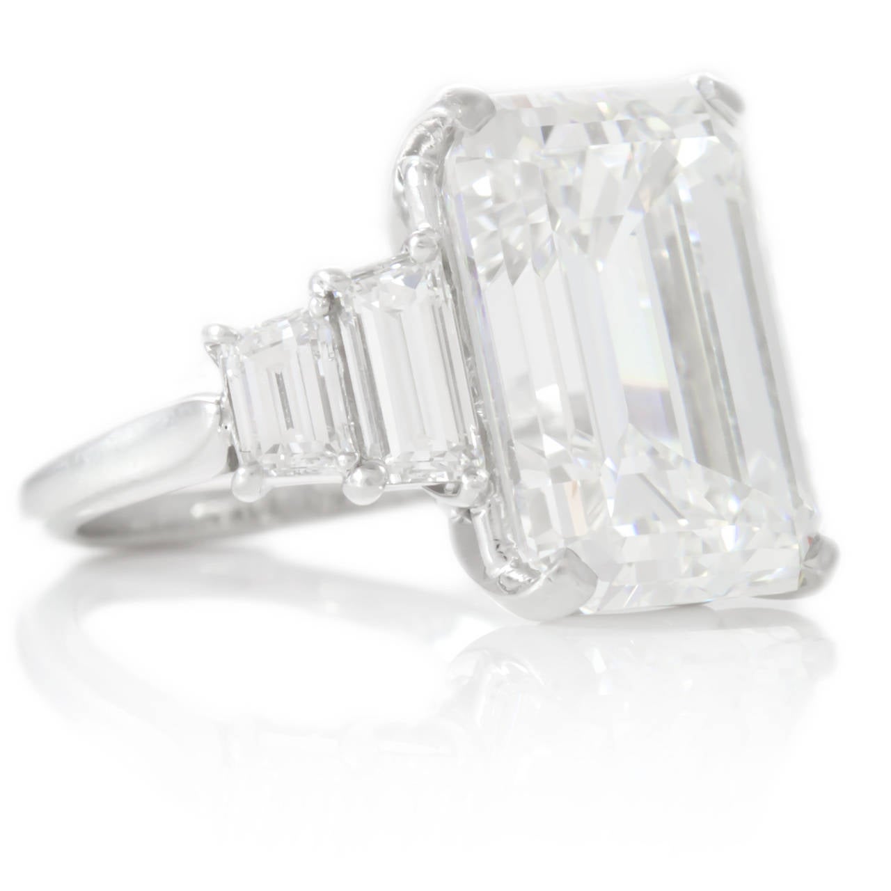 Cartier  11.92 Emerald Cut Diamond Ring In Excellent Condition For Sale In Jacksonville, FL