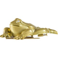 1997 Kieselstein-Cord Diamond Gold Frog Brooch