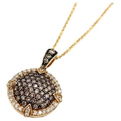 Le Vian Chocolate Diamond Circle Pendant Necklace in 14K Yellow Gold