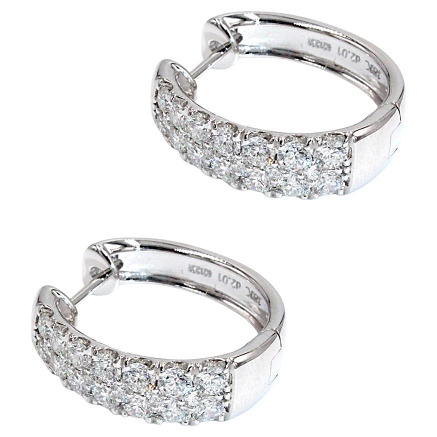 A. Simon G. Orecchini a cerchio con pavé di diamanti, oro bianco 18 carati LE4391