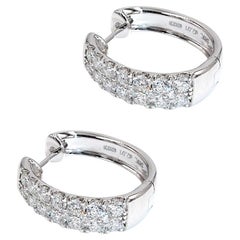 A. Simon G. Orecchini a cerchio con pavé di diamanti, oro bianco 18 carati LE4391