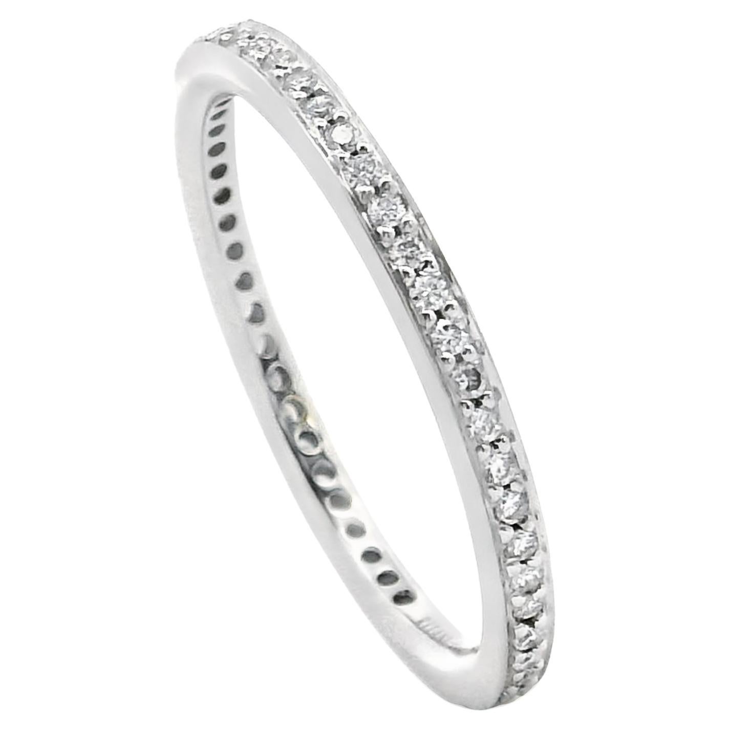 Ritani 31694 Endless Love 18K White Gold Diamond Eternity Ring - Size 6.75