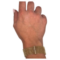 Pulsera de Diamantes de Oro Amarillo de 14 K, Ajustable con Cierre de Langosta