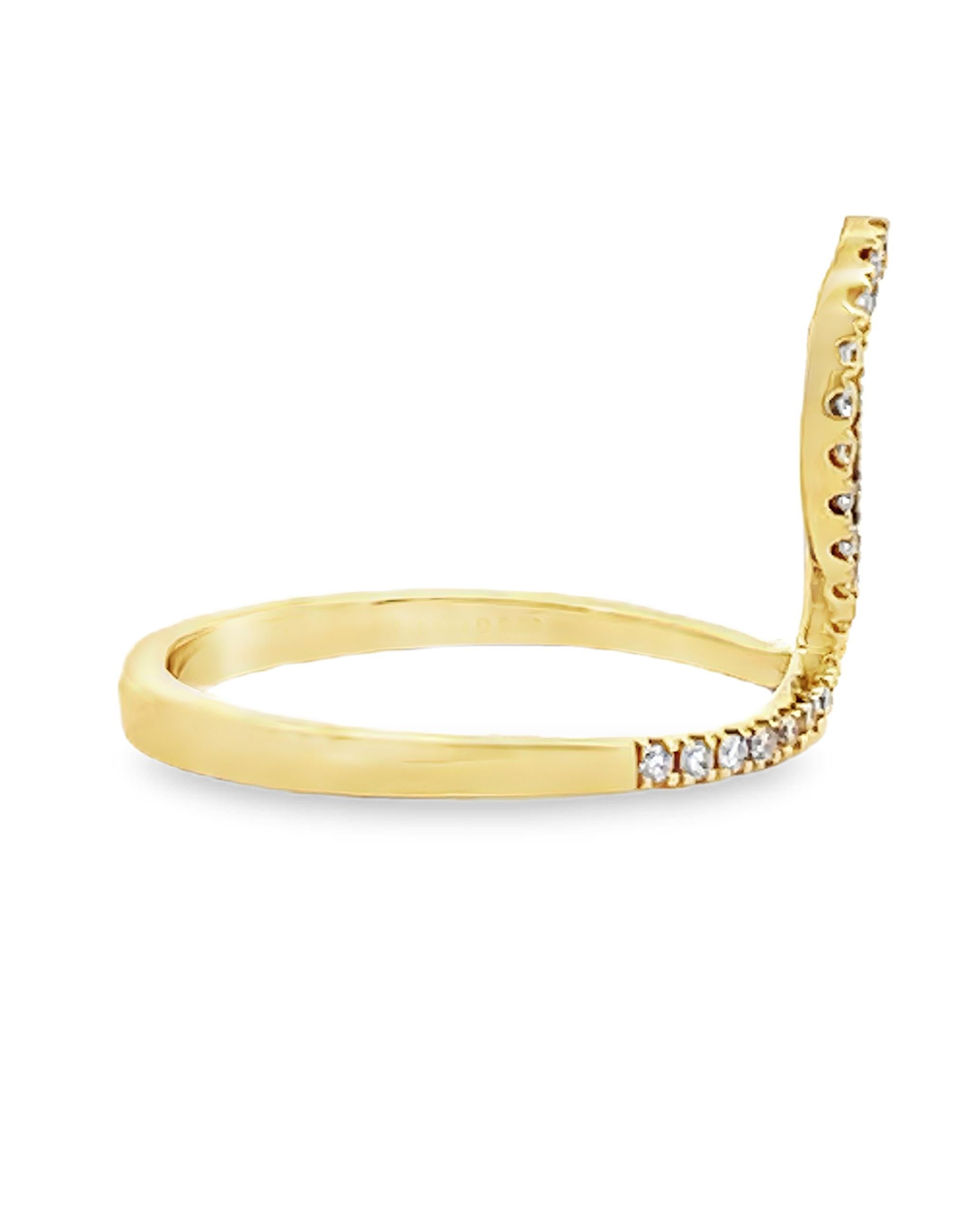 A. Simon G. Bague torsadée en or jaune 18 carats avec diamants ronds Neuf - En vente à Old Tappan, NJ