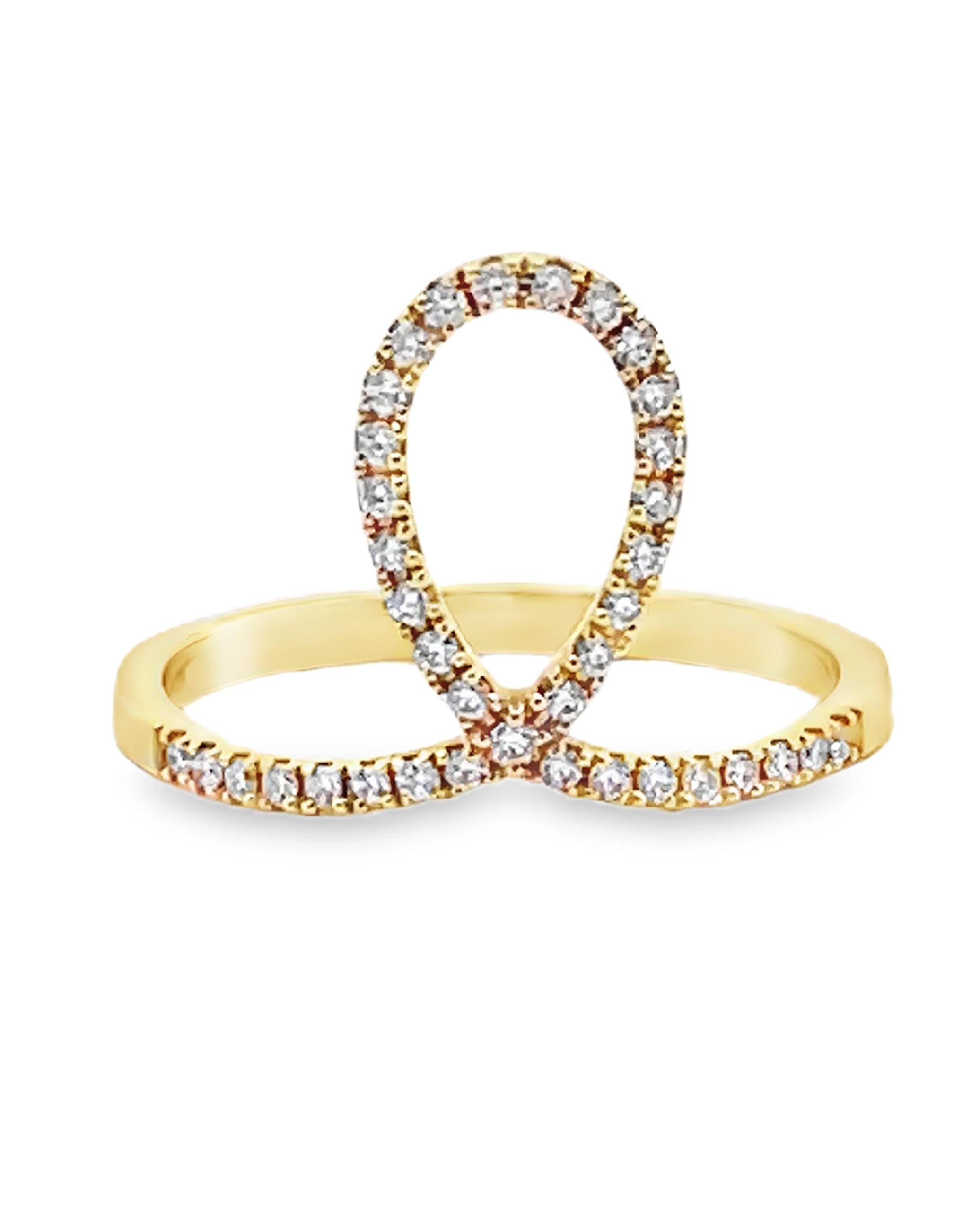 Taille ronde A. Simon G. Bague torsadée en or jaune 18 carats avec diamants ronds en vente