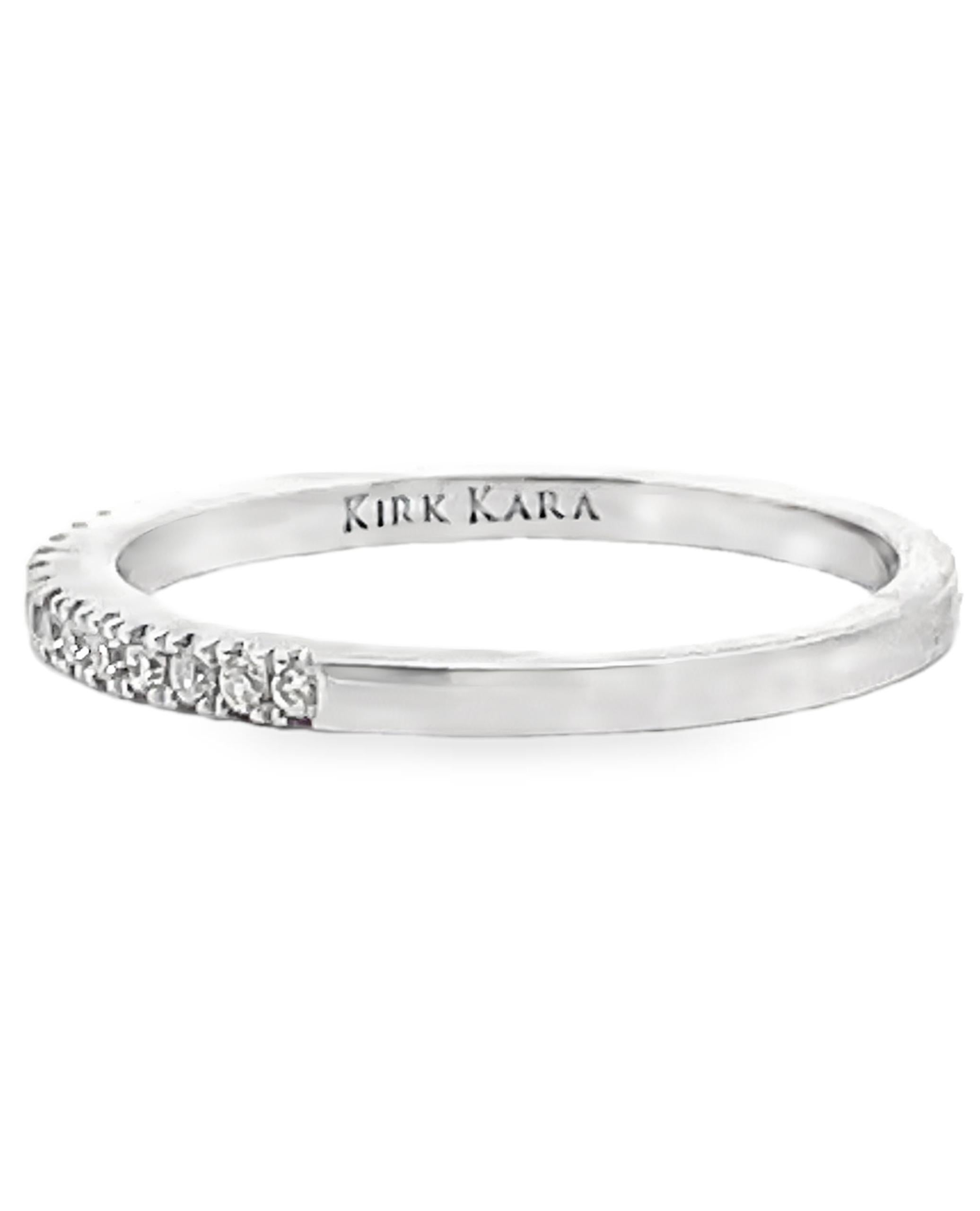 Taglio rotondo Kirk Kara K1020D-B Fascia di diamanti Stella in oro bianco 18 carati. in vendita