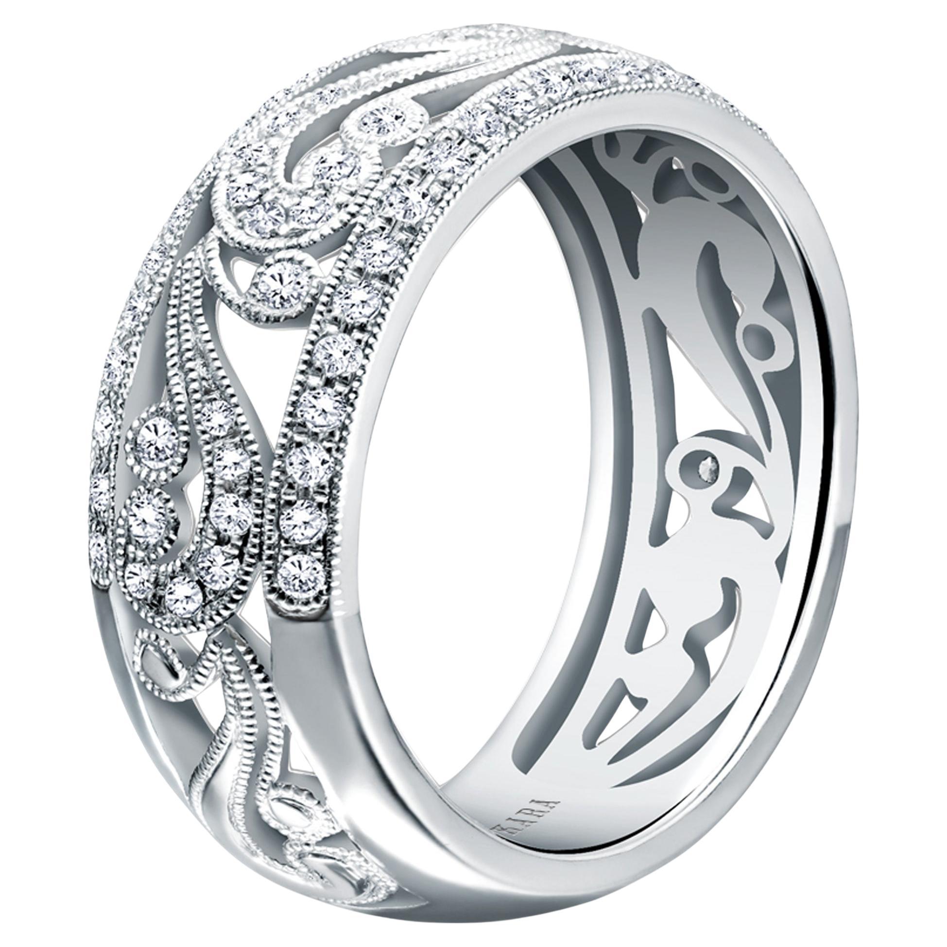 Kirk Kara KF1010DP-B Angelique Bague en or blanc 18 carats avec diamants ronds