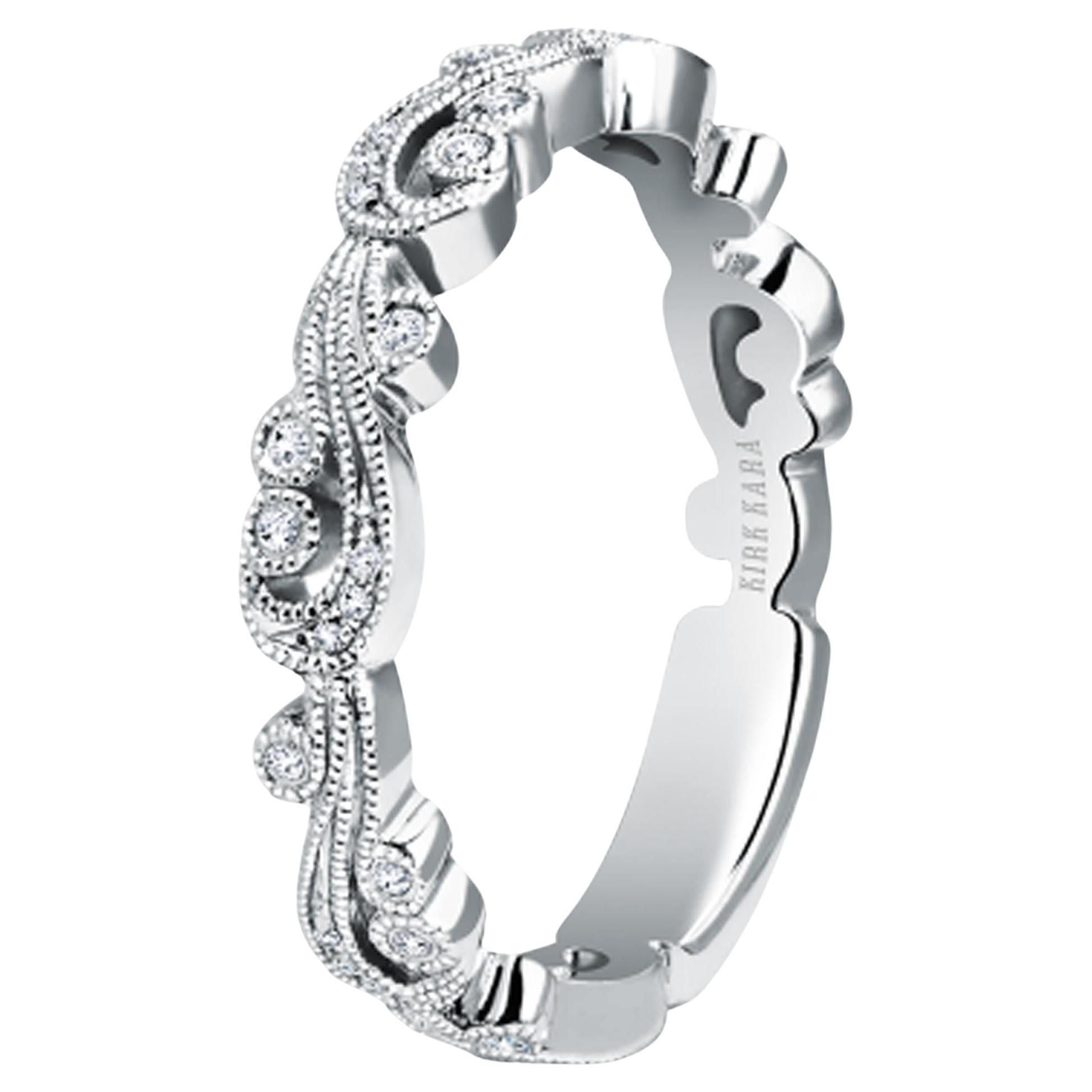 Kirk Kara SS6967-BS1 Bague Angelique en or blanc 18 carats avec diamants en filigrane en vente