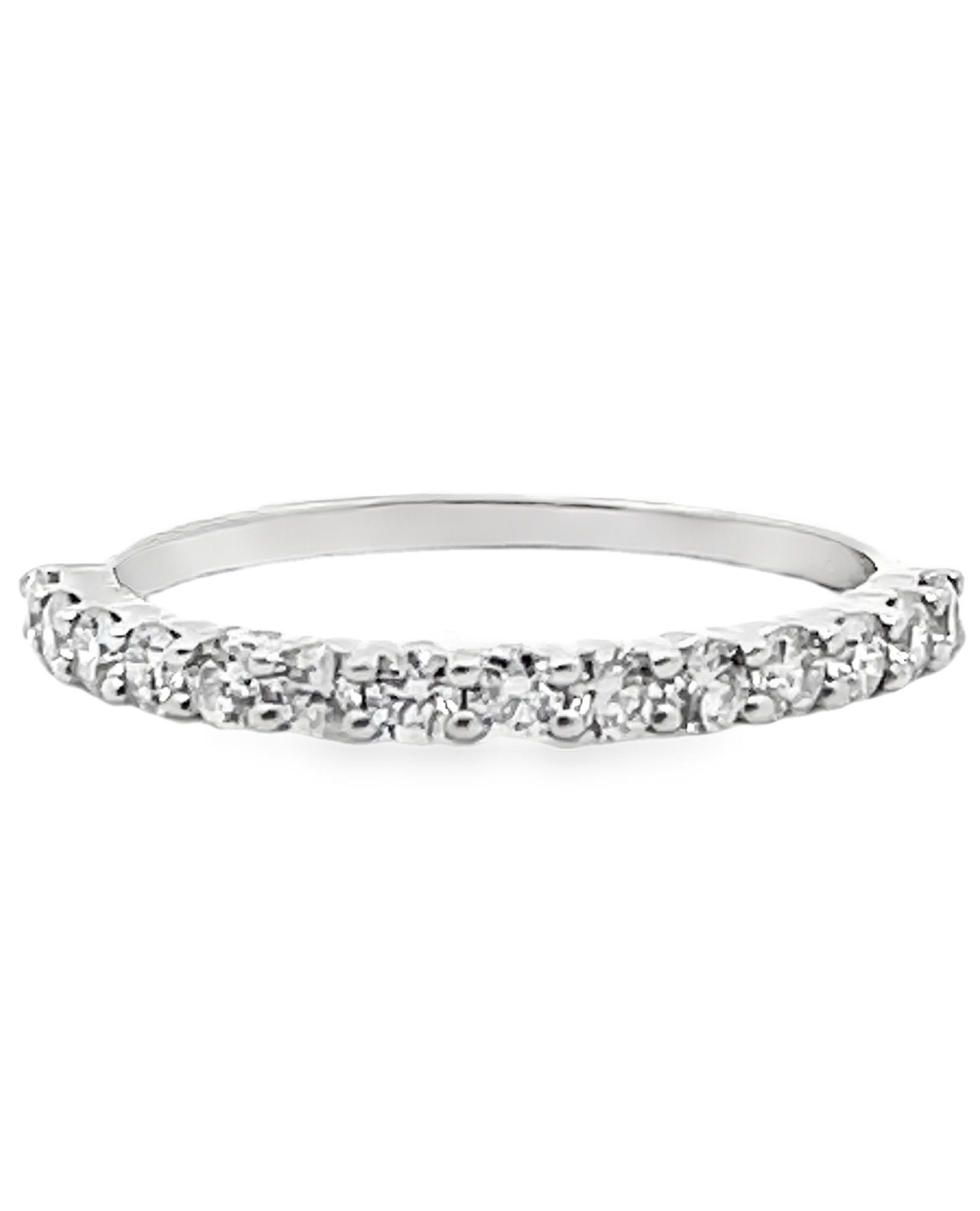 Halfway Diamantband 0,47 Karat in 14K Weißgold (Zeitgenössisch) im Angebot