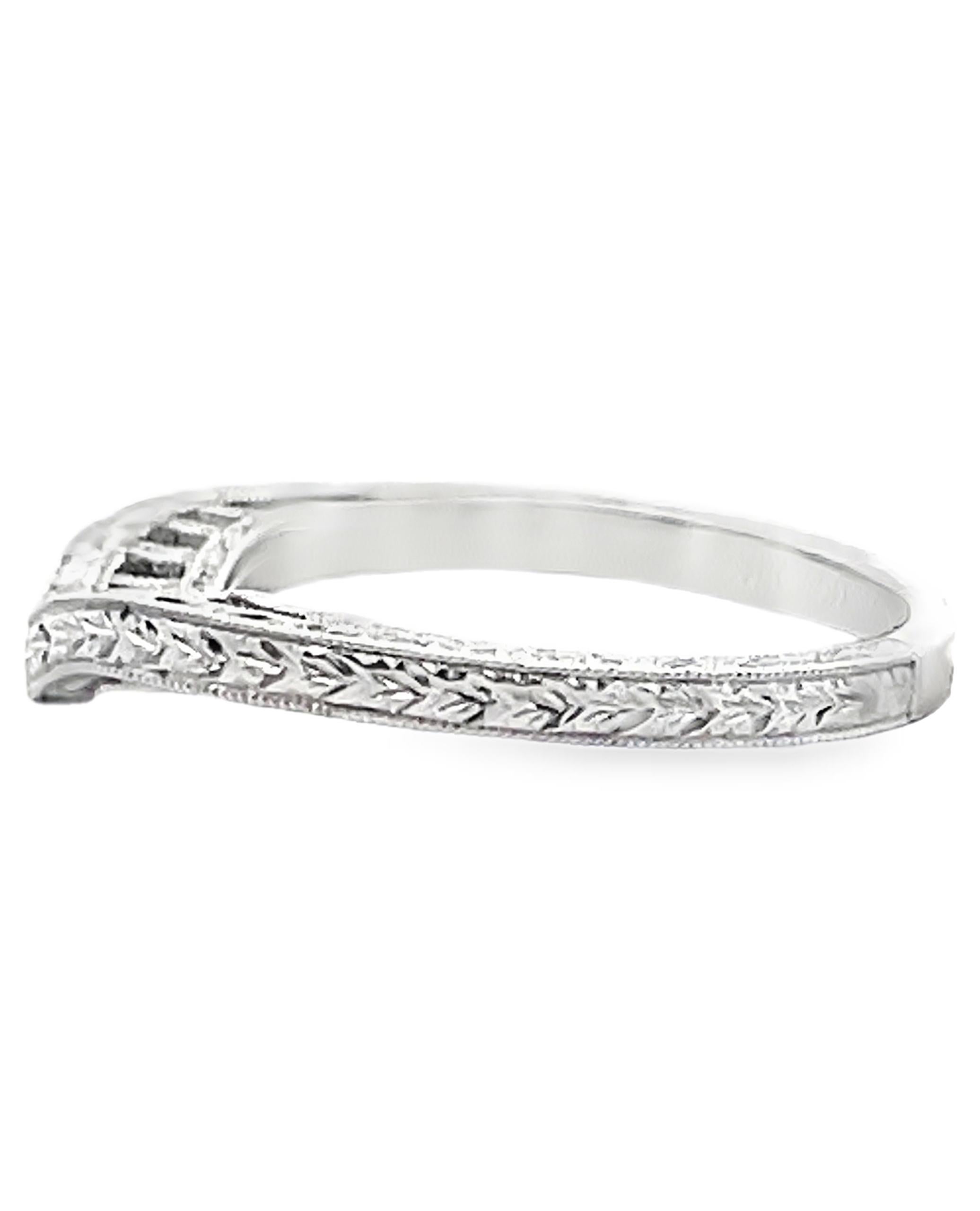 Donna Kirk Kara SS6454B-BS Fede nuziale con diamante e intaglio a mano in vendita
