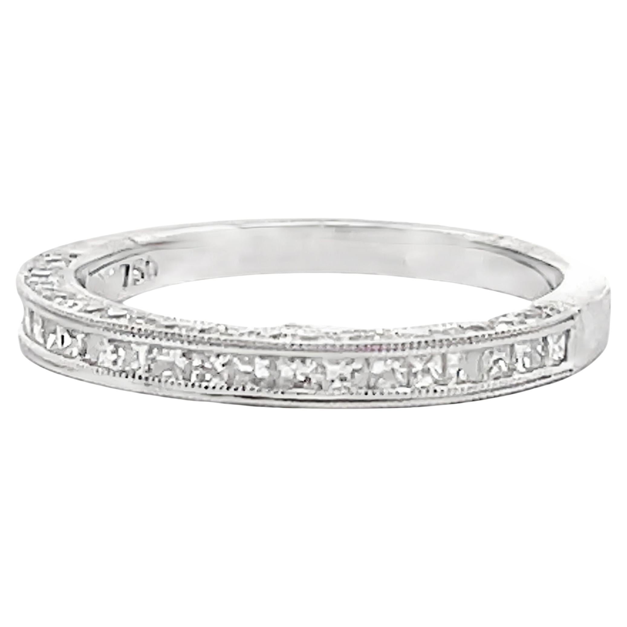 Kirk Kara SS6916-BH Carmella in oro bianco 18 carati con diamanti incisi a mano