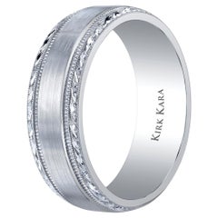 Kirk Kara SS6974M-B Artin Jonc de mariage pour hommes en or blanc 18 carats Taille 10