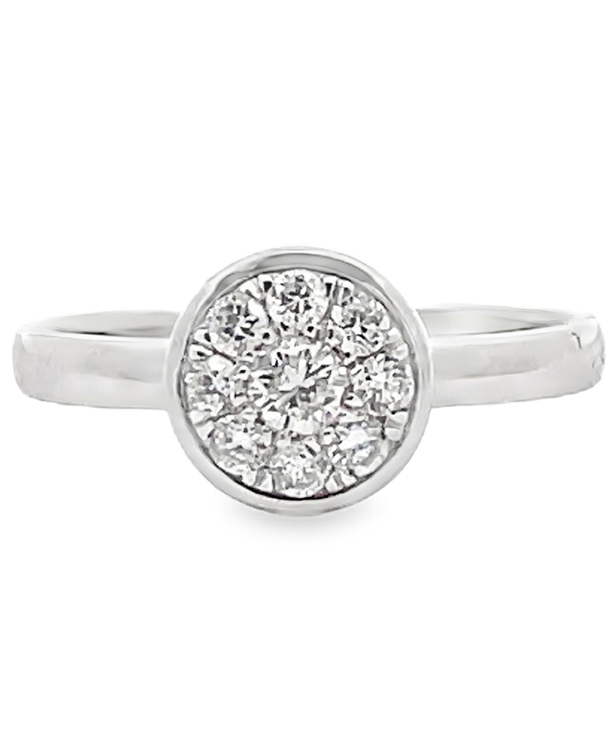 Contemporain Bague empilable en or blanc 18 carats avec diamants ronds en vente