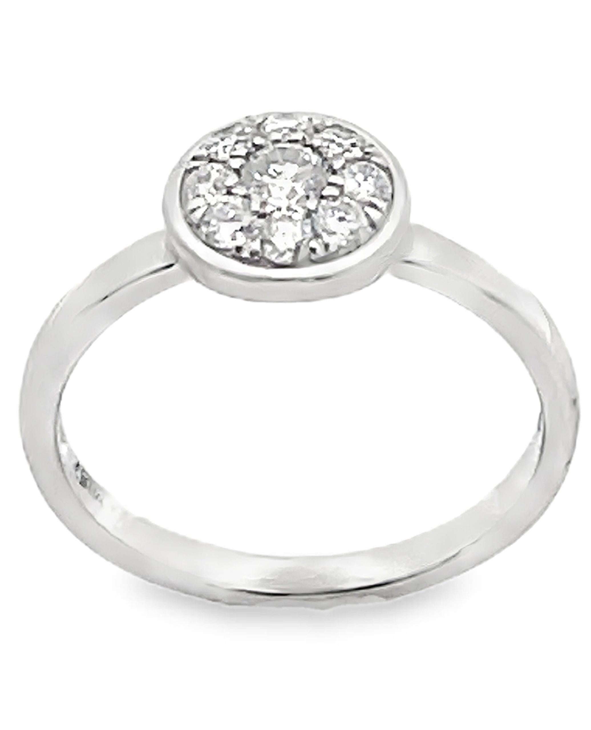 Bague empilable en or blanc 18 carats avec diamants ronds Neuf - En vente à Old Tappan, NJ