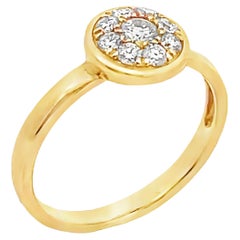 Anello impilabile in oro giallo 18 carati con diamanti