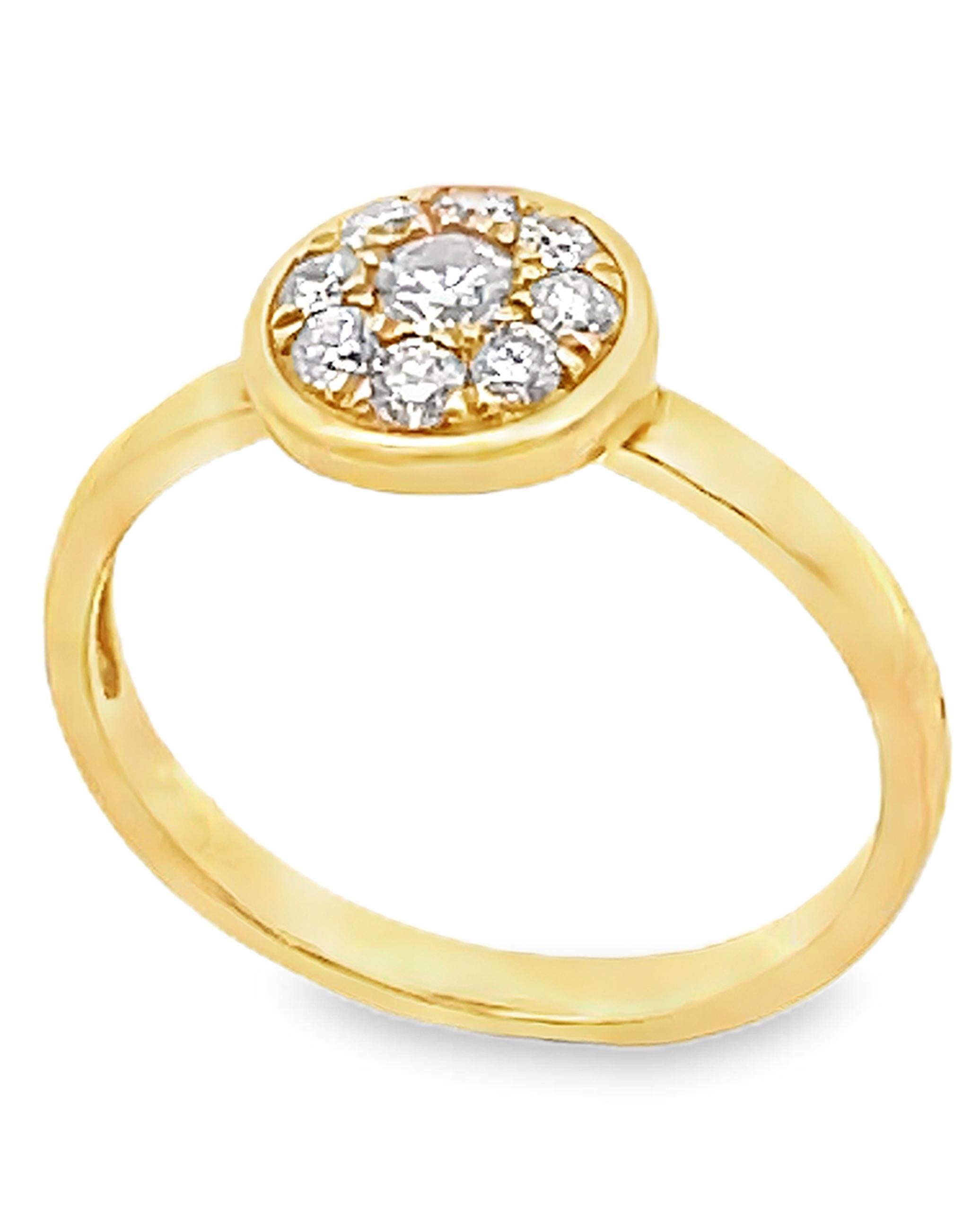 Anello impilabile in oro giallo 18 carati con diamanti In condizioni Nuovo in vendita a Old Tappan, NJ