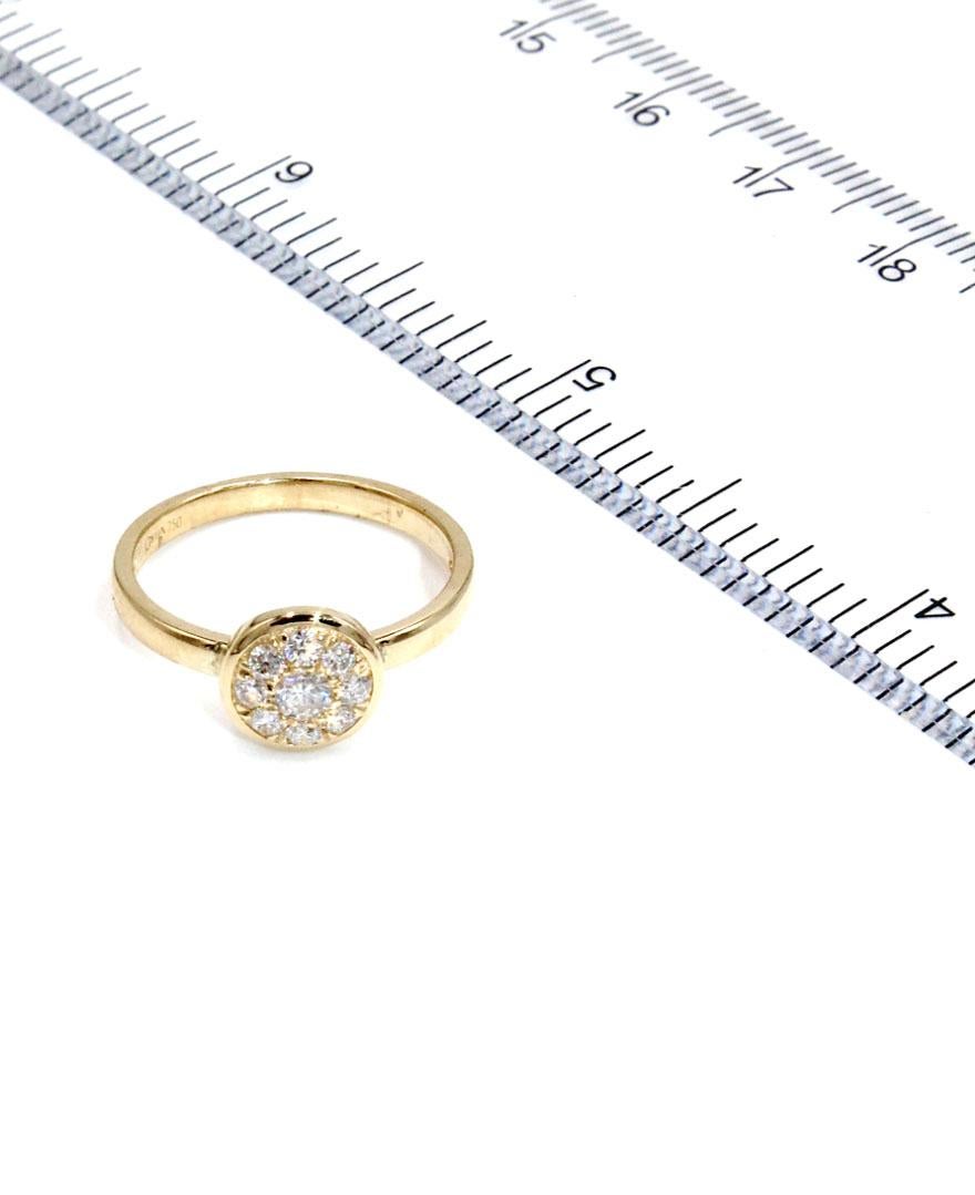 Anello impilabile in oro giallo 18 carati con diamanti in vendita 1