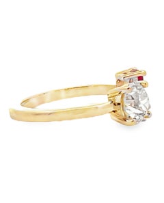 14K Yellow Gold 0.76 carat Ruby & 1.06 carat Diamond Bypass Ring