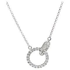 18K White Gold Interlocking Diamond Necklace