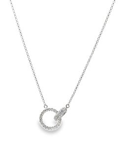 18K White Gold Interlocking Diamond Necklace