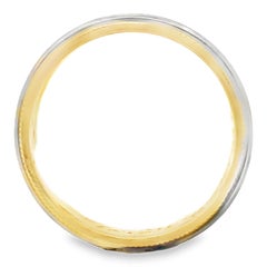 Platinum & 18K Yellow Gold Wedding Band with Scalloped Edges