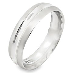 Tacori 72-6WS 18K White Gold Men's 6mm Band with Satin Eternity Crescent Design
