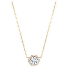 Tacori FP670 Yellow Gold Pendant Necklace Setting 6.5 Millimeter Round Stone