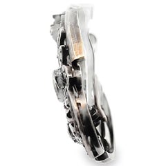 Vintage 10K Gold and Sterling Silver Elliptical Brooch with Rough-Cut Diamonds