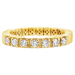 Bague extensible en or jaune 18 carats sertie de diamants, 0,35 carat