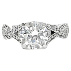 Tacori 2647 Simply Tacori Platinum Ribbon Engagement Ring Setting 7.5mm Round