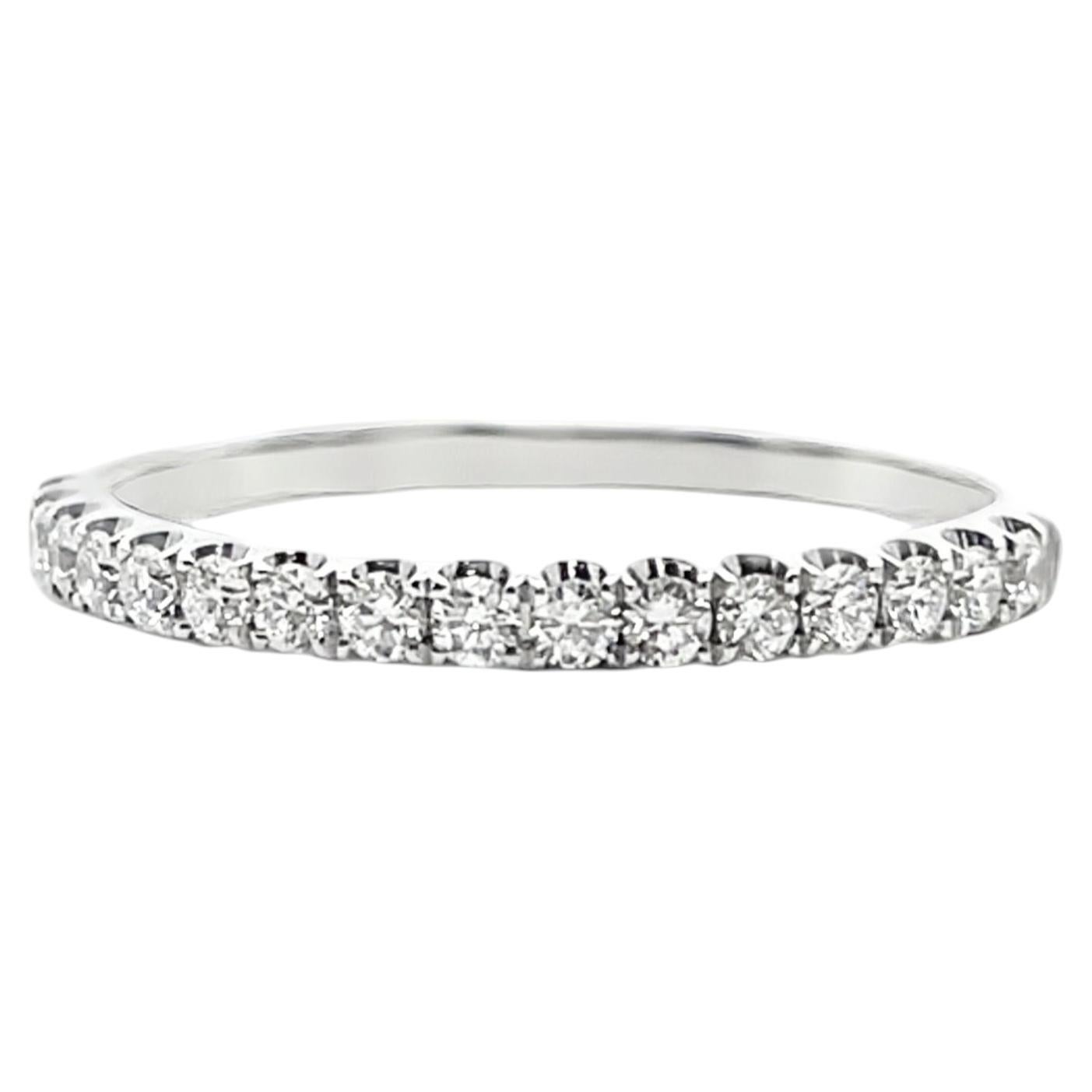 Simon G. 18K White Gold 0.26 Carat Diamond Half Way Around Wedding Band For Sale