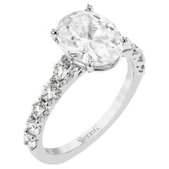 Simon G. LR2965 18K White Gold Engagement Ring Setting 1.11 Carats