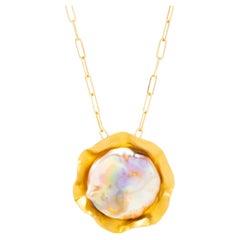 22k Gold Baroque Coin Pearl Necklace, by Tagili