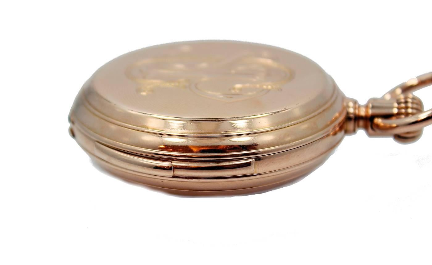 Patek Philippe Yellow Gold 5-Minute Repeater Pocket Watch In Excellent Condition In Naples, FL