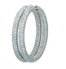 9 Carats Diamonds Gold In and Out Hoop Earrings
