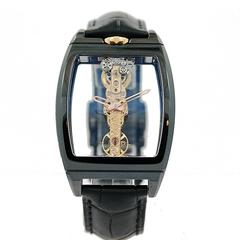 Corum Black Ceramic Golden Bridge Wristwatch 