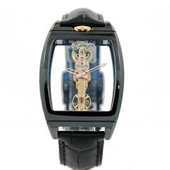 Corum Black Ceramic Golden Bridge Wristwatch