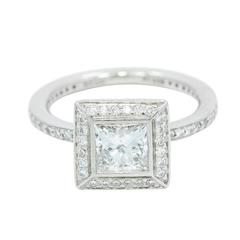 Princess Cut Diamond Platinum Ring in Ritani Mounting